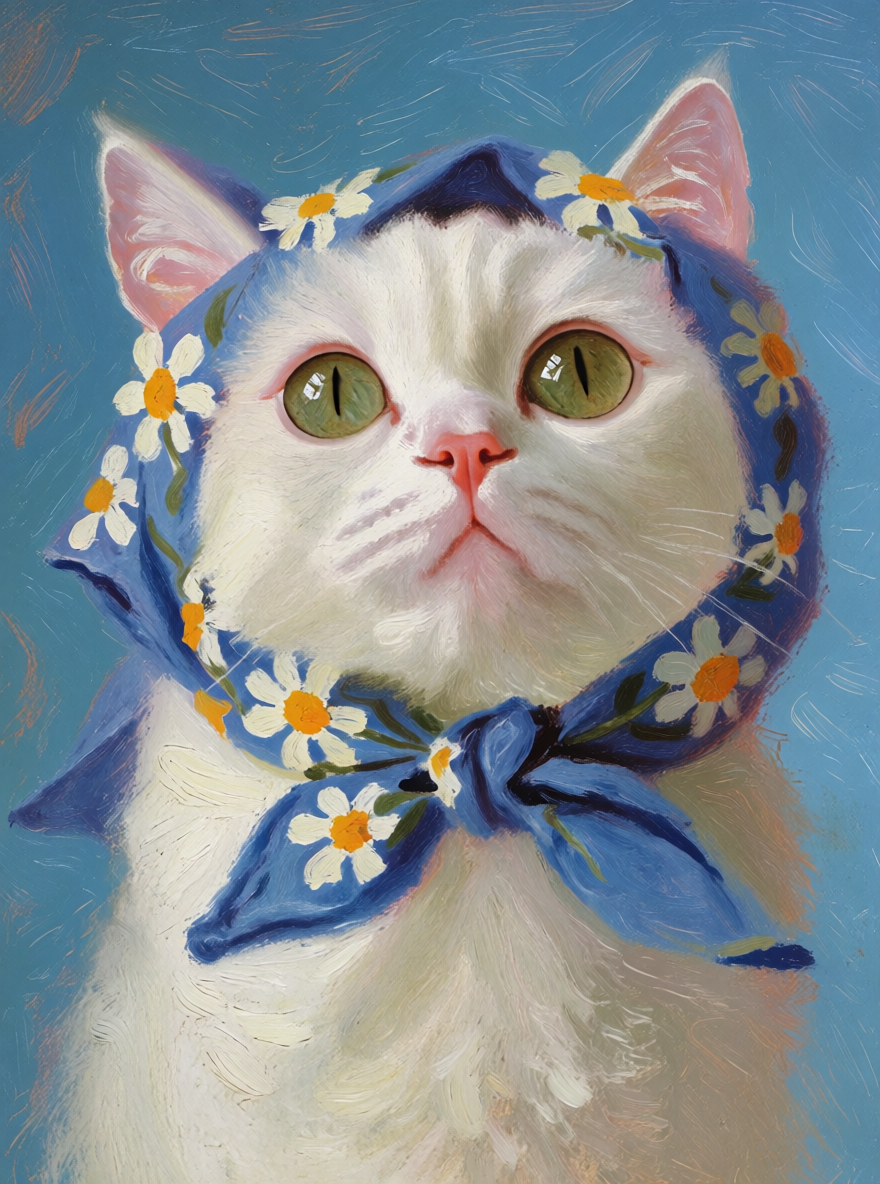 Pet-themed country style headscarf
